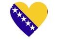 Heart flag vector of Bosnia and Herzegovina on white background Royalty Free Stock Photo