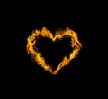 heart flame heat black background