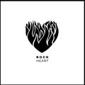 A heart with a flame inside. Vector logo good for rock cafe