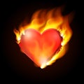 Heart flame. Vector illustration.
