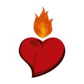 Heart with flamme tattoo Royalty Free Stock Photo