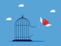 The heart flew out of cage. Emancipation and freedom of mind