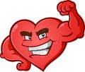 Heart Flexing Muscles Cartoon Character