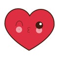 Heart flirting kawaii cartoon