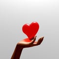 Heart floating in an upheld hand Royalty Free Stock Photo