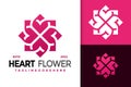Heart Flower Bloom Logo Design, brand identity logos vector, modern logo, Logo Designs Vector Illustration Template Royalty Free Stock Photo