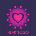Heart with flower, logo element Royalty Free Stock Photo