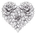 Heart Flower Love Floral Engraved Etching