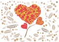 Heart flower pattern background