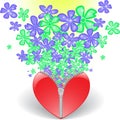 Heart with flowers