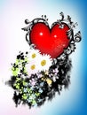 Heart with flowers