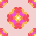 Heart flowers seamless pattern