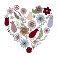 Heart of flowers. Stylish background in delicate tones for congratulations favorite Royalty Free Stock Photo