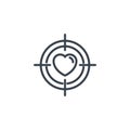 Heart focus vision icon line design