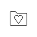 Heart folder outline icon