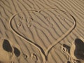 Heart and Footprints in Sand, Couple Love