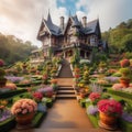 House of castle a garden beautiful my aesthetic can\'t so amazing and flowers.