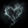 heart in the form of smoke on a solid black background Royalty Free Stock Photo