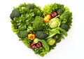 Heart formed by a group of vegetables. Healthy food