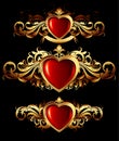 Heart forms with ornate elements