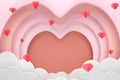 The heart fram surrounds it in pink color tones and cloud