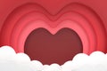 The heart fram surrounds it in red color tones and cloud