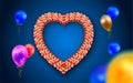 Heart frame with balloons