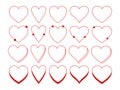 heart frame, linear heart shape trendy minimalist, heart frame icon for wedding invitation card, graphic heart