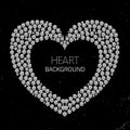 Heart frame made of diamonds or rhinestones