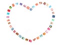 Heart frame, postage stamps Royalty Free Stock Photo
