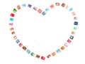 Heart frame, postage stamps