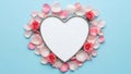 Heart Frame Surrounded by Rose Petals Royalty Free Stock Photo