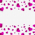 Heart frame vector banner, border, love background