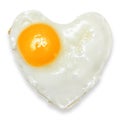 Heart fried egg isolated Royalty Free Stock Photo