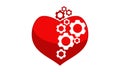 Heart Gear Logo Design Template Royalty Free Stock Photo
