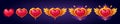 Heart gem rank medal game badge in gold