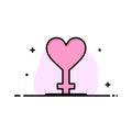 Heart, Gender, Symbol  Business Flat Line Filled Icon Vector Banner Template Royalty Free Stock Photo