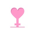 Heart, Gender, Symbol  Flat Color Icon. Vector icon banner Template Royalty Free Stock Photo