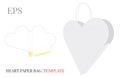 Heart Gift Bag Template. Vector with die cut / laser cut lines Royalty Free Stock Photo