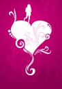 Heart and girly silhouette pink