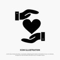 Heart, Give, Hand, Favorite, Love Solid Black Glyph Icon