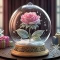 Globe with a rose inside AI generated