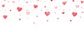 Heart glitter red background. Valentine Day border. Happy celebration banner. Wedding luxury decoration. Love shape Royalty Free Stock Photo