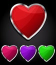 Heart glossy button, icon. Royalty Free Stock Photo