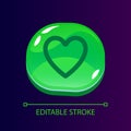 Heart glossy ui button with linear icon Royalty Free Stock Photo