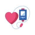 Heart with glucometer icon Royalty Free Stock Photo