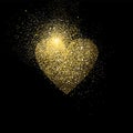 Heart gold glitter art concept symbol illustration Royalty Free Stock Photo
