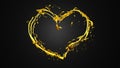 Heart of gold from the molten gold on a black background. Splash, water, liquid, gold, precious, love, Valentine\'s Day Royalty Free Stock Photo