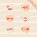 Heart gold stickers