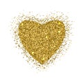 Heart gold vector, Valentines day, love Royalty Free Stock Photo